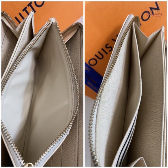 Authentic Louis Vuitton Damier Azur Canvas Leather Zippy Organizer Wallet CA3009 - Picture 11 of 14